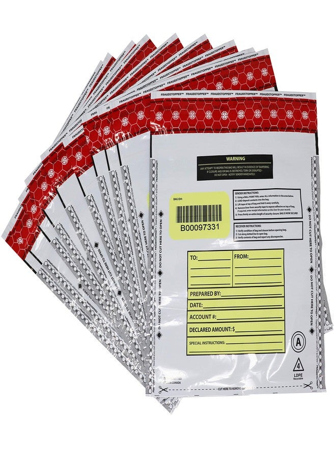 Nadex White Night Drop Tamper Evident Cash and Coin Bank Deposit Bags - 9 x 12, Opaque, 100 Pack - Image 1